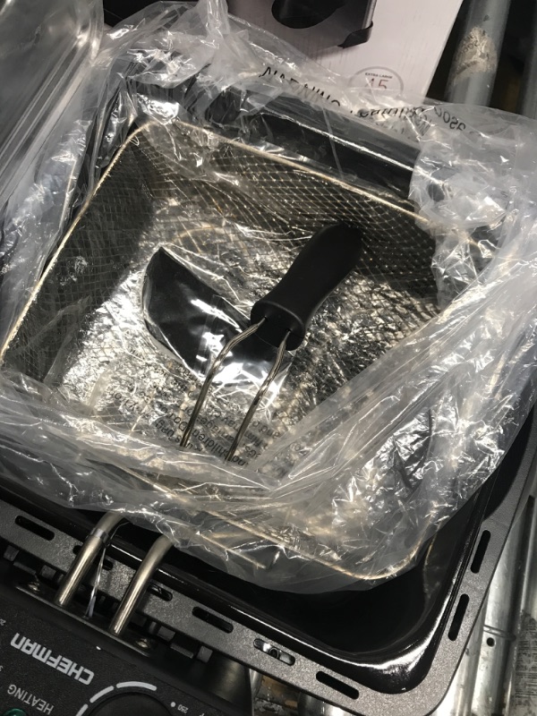 Photo 1 of *Tested* Chefman Deep Fryer with Basket Strainer, 4.5 Liter XL Jumbo Size Adjustable Temperature & Timer, Perfect Chicken, Shrimp, French Fries, Chips & More, Removable Oil Container, Black Black Stainless Steel