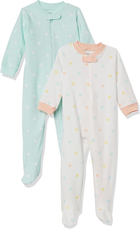 Photo 1 of Amazon Essentials Baby Girls' Footed Zip-Front Sleep and Play, Multipacks
0-3m