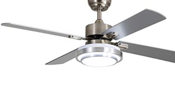 Photo 1 of *DAMAGED* FINXIN Indoor Ceiling Fan Light Fixtures Remote LED 52 Brushed Nickel Ceiling Fans For Bedroom,Living Room,Dining Room Including Motor,Remote Switch (4-Blades