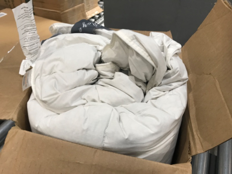 Photo 2 of  Bedding Down Alternative Comforter (cali King, White) - All Season Comforter - Plush Siliconized Fiberfill Duvet Insert - Box Stitched