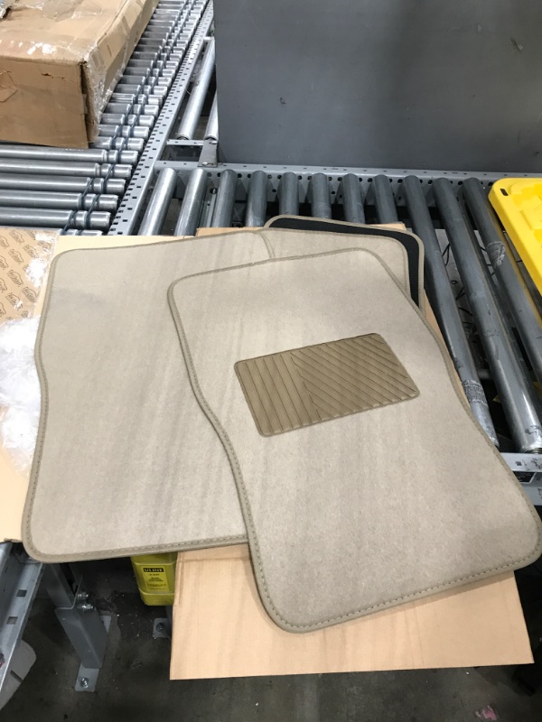 Photo 2 of FH Group F14403BEIGE Universal Fit Carpet Beige Automotive Floor Mats fits most Cars, SUVs and Trucks with Heel Pad Deluxe