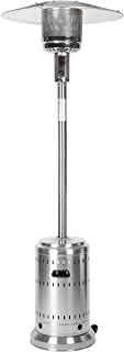 Photo 1 of Amazon Basics 46,000 BTU Outdoor Propane Patio Heater with Wheels, Commercial & Residential - Stainless Steel,