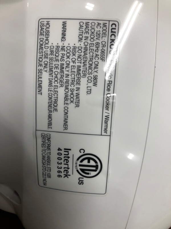 Photo 4 of CUCKOO CR-0655F | 6-Cup (Uncooked) Micom Rice Cooker | 12 Menu Options: White Rice, Brown Rice & More, Nonstick Inner Pot, Designed in Korea | Red/White