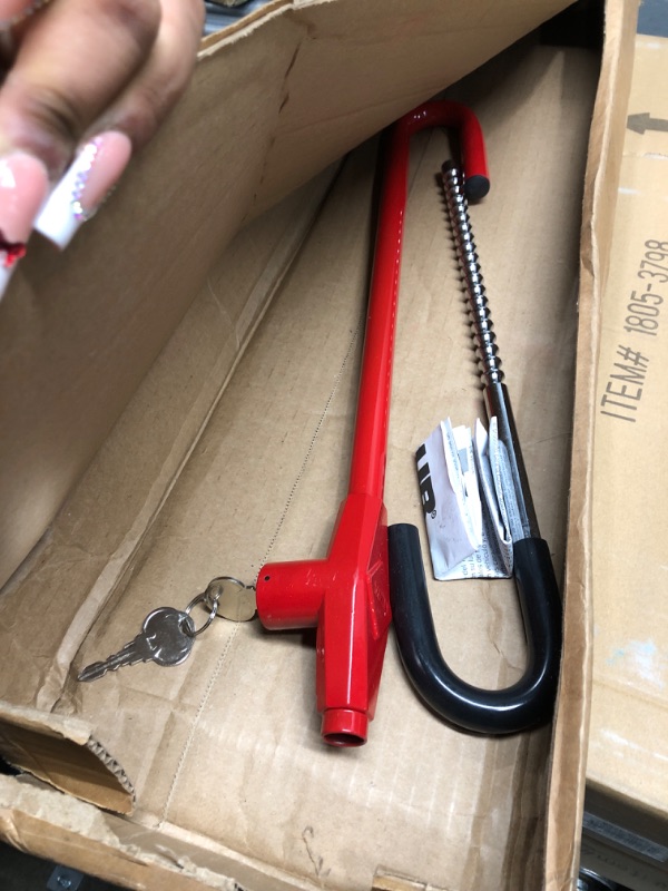 Photo 1 of The Club 1000 Original Club Steering Wheel Lock, Red Red Wheel Lock