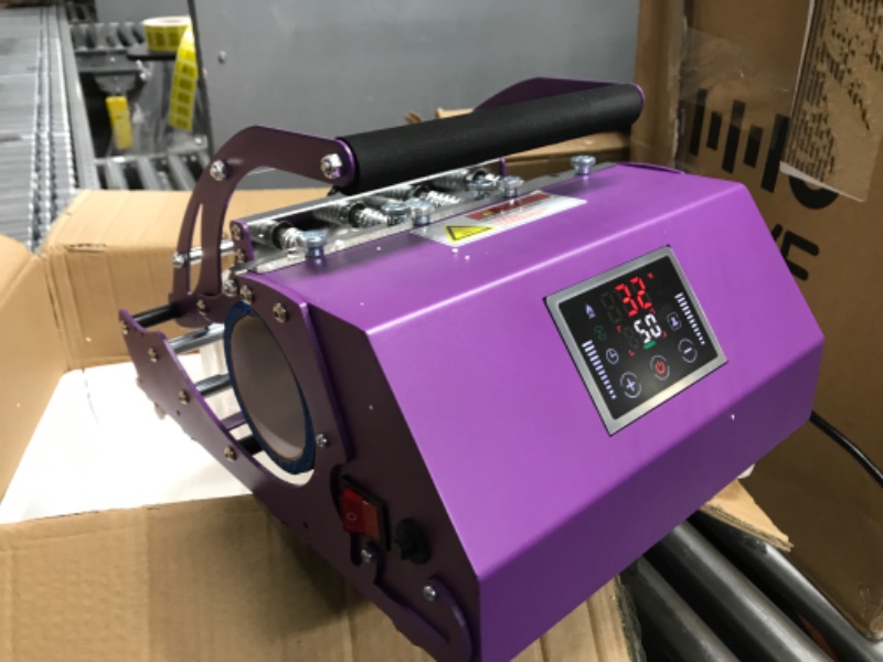 Photo 5 of *ITEM IS PURPLE SIMILAR TO STOCK PHOTO BUT DIFFERENT COLOR**-Tumbler Press Heat Machine for 20/30 OZ Sublimation Tumbler Skinny Blanks, Black 110V Tumbler Press Heat Transfer Print Ship from USA Tumbler Heat press-20-30-PURPLE 