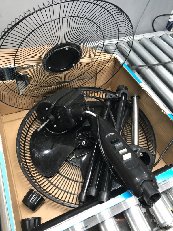 Photo 2 of *SEVERLY DAMAGED*- Comfort Zone CZST161BTEBK 16” Oscillating Pedestal Fan, 3-speed Options, 90-Degree Oscillating Head, Adjustable Height and Tilt, Powerful Air Flow, Black