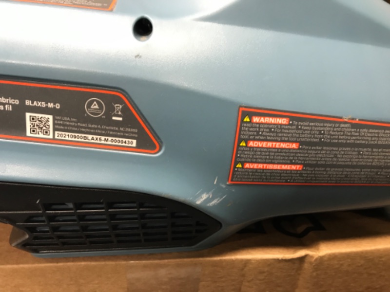 Photo 5 of **SEE CLERK NOTES**
SENIX BLAX5-M-0 X5 Cordless Blower, Blue