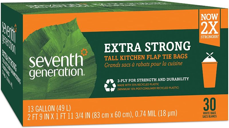 Photo 1 of 2PCKS Seventh Generation Tall Kitchen Trash Bags, 13 gal, 30 Bags
PACK OF 2