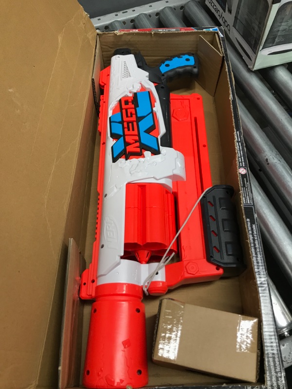 Photo 1 of NERF Mega XL Boom Dozer Blaster, Largest Mega Darts Ever, XL 6-Dart Rotating Drum, 6 Mega XL Whistler Darts, Pump Action,Standard Packaging