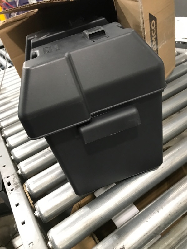 Photo 3 of Camco Heavy Duty Battery Box with Straps and Hardware - Group 24 |Safely Stores RV, Automotive, and Marine Batteries |Durable Anti-Corrosion Material | Measures 7-1/4" x 10-3/4" x 8" | (55363) Frustration Free Packaging Regular Battery Box