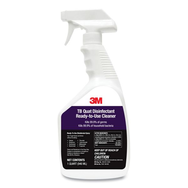 Photo 1 of 6 PACK*****3M TB Quat Disinfectant Ready-to-Use Cleaner, Lemon Scent, 1 qt Bottle