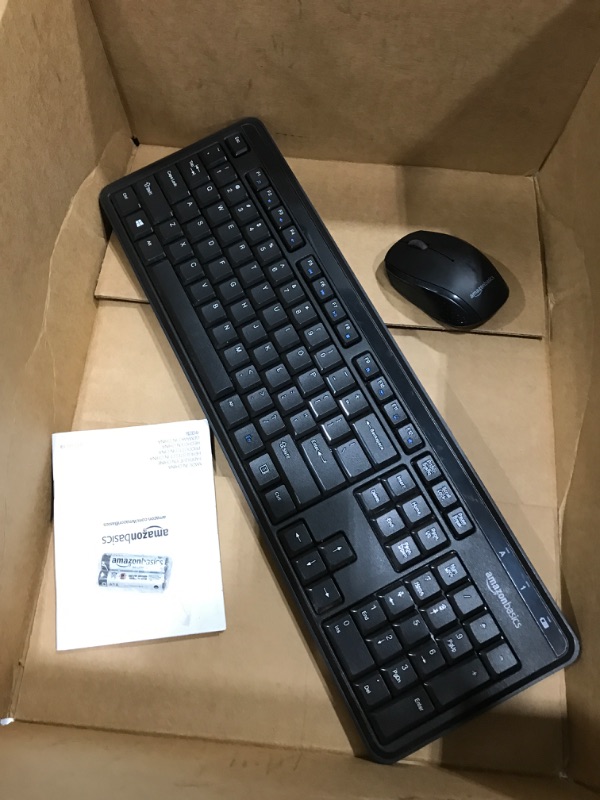 Photo 2 of unable to test 
Amazon Basics Wireless Computer Keyboard and Mouse Combo - Quiet and Compact - US Layout (QWERTY)