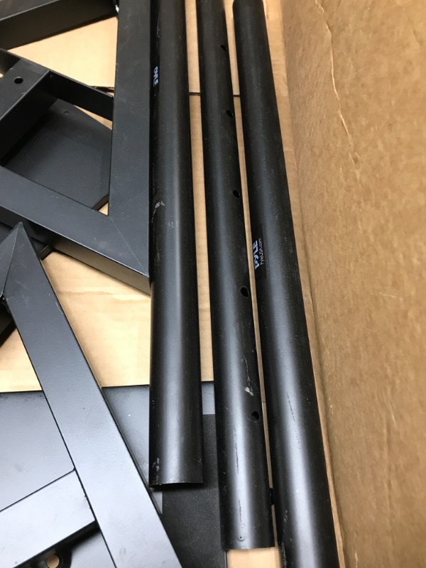 Photo 1 of assembled before 
damaged 
possibly missing parts 
Sonos Speaker Stand Pair of Sound - Play 1 and 3 Holder, Telescoping Height Adjustable from 26” - 52” Inch, High Heavy Duty Three-point Triangle Base w/ Floor Spikes and 9” Square Platform - Pyle