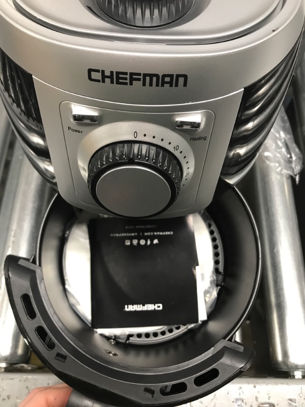 Photo 3 of *Tested-Powers on* CHEFMAN Small, Compact Air Fryer Healthy Cooking, 2 Qt, Nonstick, User Friendly and Adjustable Temperature Control w/ 60 Minute Timer & Auto Shutoff, Dishwasher Safe Basket, BPA - Free, Black Black - 2 Quart