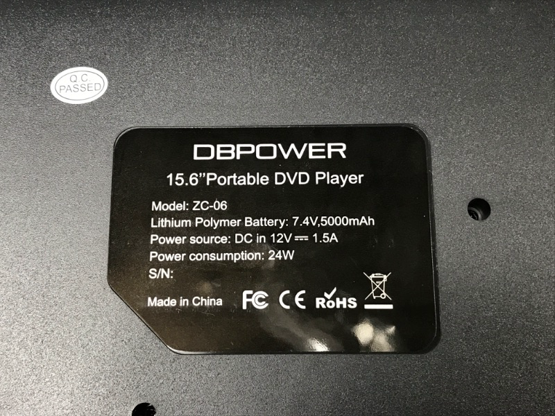 Photo 3 of DBPOWER 17.9" Portable DVD Player with 15.6" Large HD Swivel Screen, 6 Hour Rechargeable Battery, Support USB/SD and Multiple Disc Formats, High Volume Speaker, Car Charger, Remote Control black