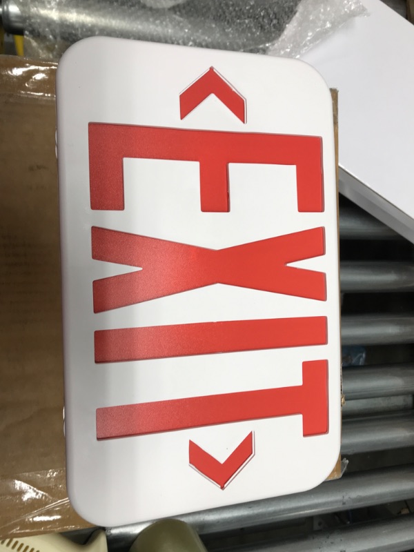 Photo 1 of AmazonCommercial LED Emergency Exit Sign, UL Certified, 4-Pack, Double Face Exit with Battery Backup"