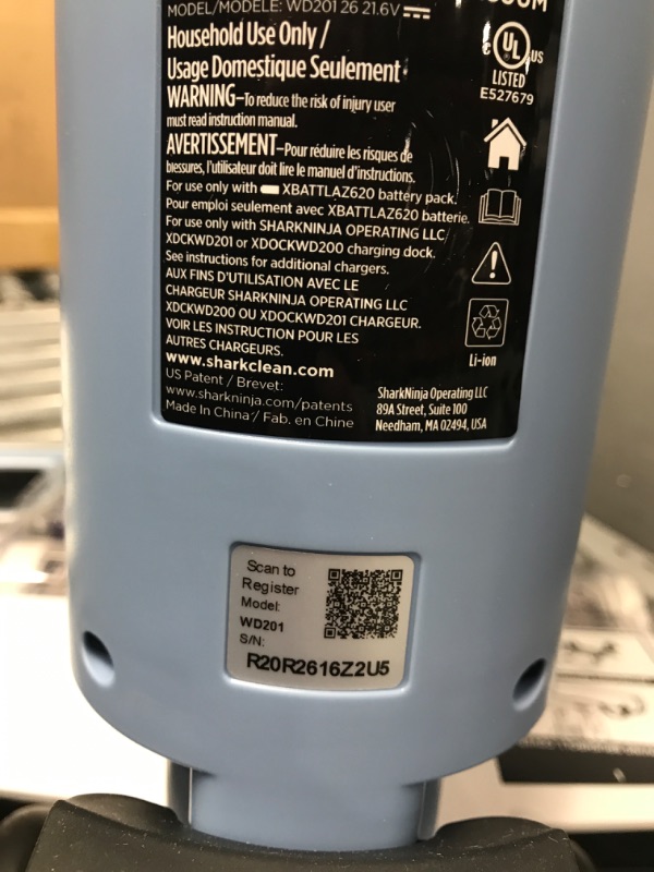 Photo 4 of ***TESTED*** POWERS ON*** Shark WD201 HydroVac Cordless Pro XL 3-in-1 Vacuum, Mop & Self-Cleaning System with Antimicrobial Brushroll* & 12 oz. Odor Neutralizing Concentrate for Hard Floors & Area Rugs, Lightweight, Pure Water