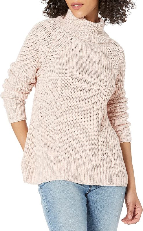 Photo 1 of Goodthreads Women's Cotton Shaker Stitch Turtleneck Sweater light pink
SIZE LARGE