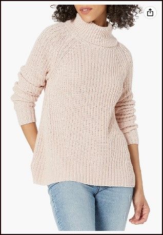 Photo 1 of Goodthreads Women's Cotton Shaker Stitch Turtleneck Sweater
