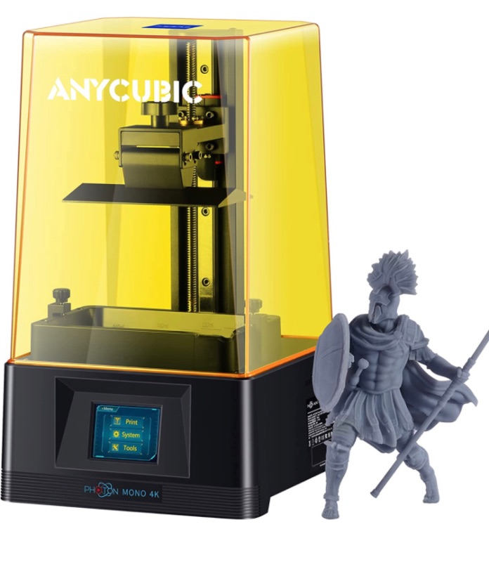 Photo 1 of ANYCUBIC Photon Mono 4K, Resin 3D Printer with 6.23" Monochrome Screen, Upgraded UV LCD 3D Printer and Fast & Precise Printing, 5.19" x 3.14" x 6.49" Printing Size (Tested)