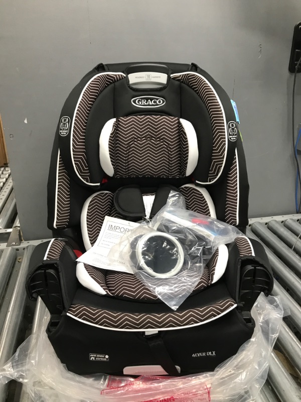 Photo 2 of Graco 4Ever DLX 4 in 1 Car Seat, Infant to Toddler Car Seat, with 10 Years of Use, Zagg 1 Count (Pack of 1) DLX Black/Brown/White