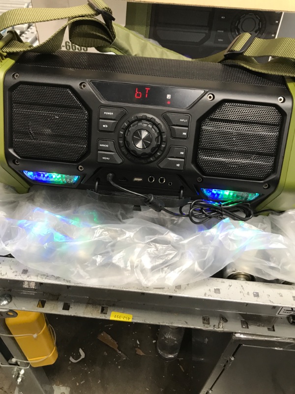 Photo 1 of Karaoke Machine for Adults & Kids, VeGue Portable Karaoke Bluetooth PA System with Wireless Microphone, LED Light, 6.5 inch Subwoofer for Karaoke, Party, Performance(VS-6633