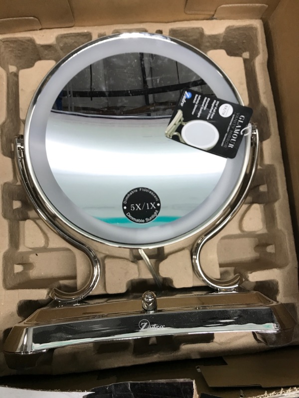 Photo 2 of **** Tested/ Works****
Zadro Polished Nickel Surround Light Dual Sided Glamour Vanity Mirror, 5X / 1X Magnification