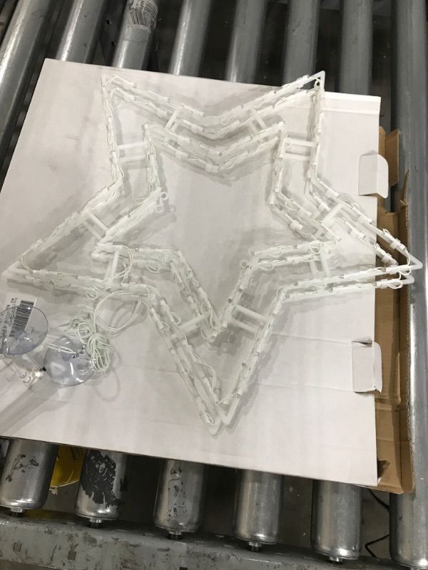 Photo 1 of 2 Pack Christmas Decorations Window Silhouette Lights, 16 Inches Red White and Blue Window Star Lights with 50 Bright LED for Xmas Day Decoration
