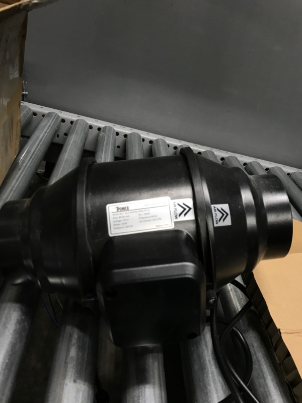 Photo 2 of NOT FUNCTIONAL**iPower 130 CFM Inline Duct Fan with Variable Speed Controller HVAC Quiet Exhaust Blower, for Grow Tent Ventilation, 4" Fan & Speed, Black
