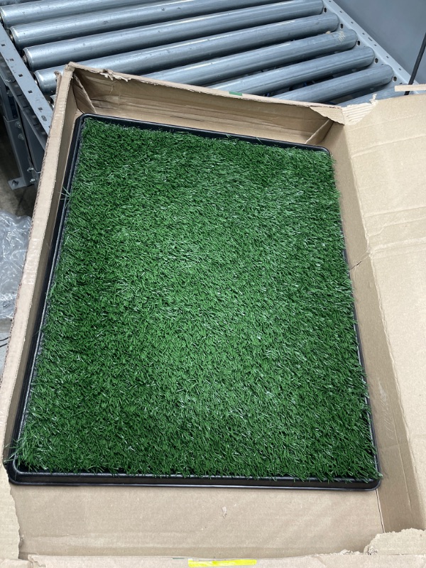 Photo 2 of Artificial Grass Puppy Pee Pad for Dogs and Small Pets - 20x25 Reusable 3-Layer Training Potty Pad with Tray - Dog Housebreaking Supplies by PETMAKER