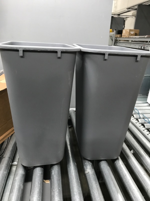 Photo 1 of AmazonCommercial 10 Gallon Commercial Office Wastebasket, Grey, 2-Pack GREY 10 GALLON 2 pack