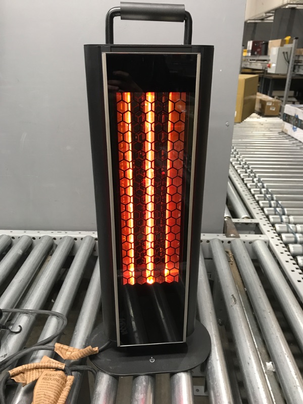 Photo 2 of (TESTED) EAST OAK 1200W Patio Heater, Under Table Electric Heater with Double-Sided Design Silent Heating, IP65 Waterproof Portable Outdoor Heater with Handle and Protection from Tip-Over & Overheating UTH-1200W