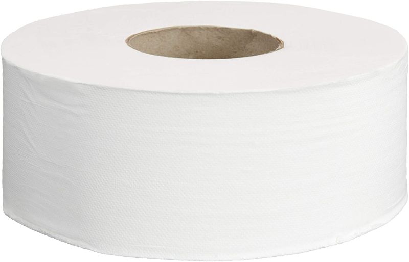 Photo 1 of AmazonCommercial 2-Ply White 9" Jumbo Roll Toilet Paper/Bath Tissue|Bulk for Business|Septic Safe|Compatible with Universal Dispensers|FSC Certified|1000 Feet per Roll (12 Rolls)
