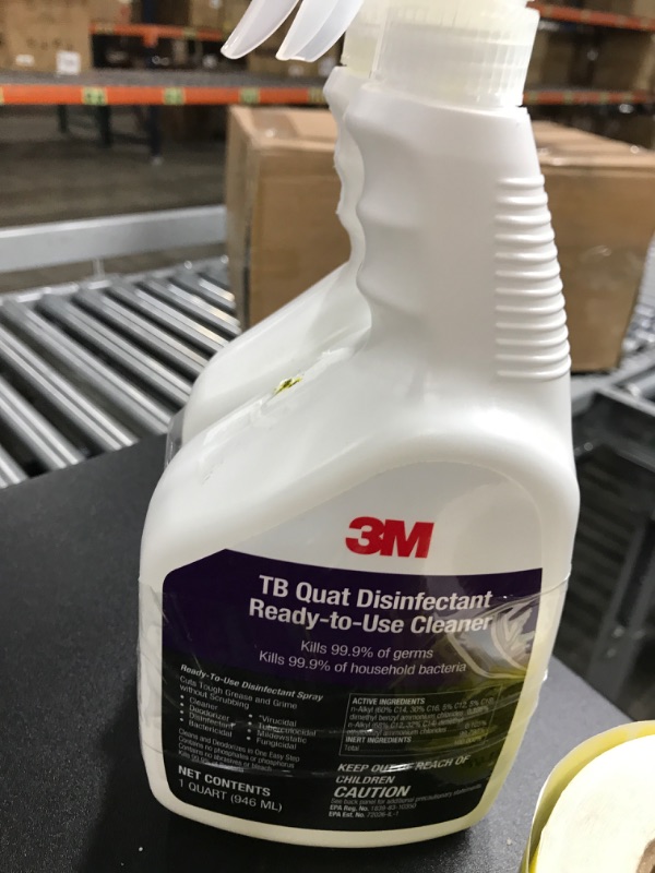 Photo 2 of 3M TB Quat Disinfectant Spray, Ready-to-Use Cleaner, Kills 99.9% of Germs, 2 Spray Bottle, 1 qt