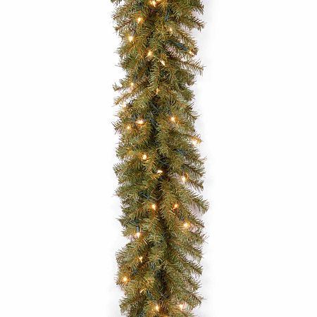 Photo 1 of 9-foot Pre-lit Norwood Fir Garland - Green
