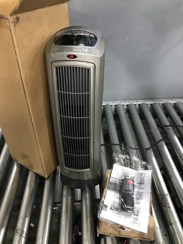 Photo 2 of Lasko 1500W Digital Ceramic Space Heater with Remote, 755320, Silver