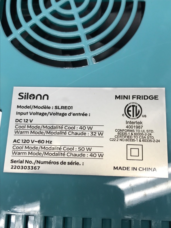 Photo 3 of Silonn 4L/6 Can Mini Fridge, Portable Skincare Fridge, Teal