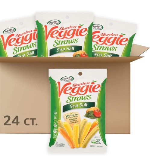 Photo 1 of 1 BOX ASSORTED VEGGIE STAWS EXP DATE DEC 14 2022