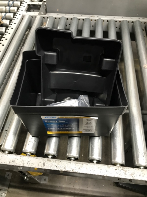 Photo 2 of Camco Heavy Duty Battery Box with Straps and Hardware - Group 24 |Safely Stores RV, Automotive, and Marine Batteries |Durable Anti-Corrosion Material | Measures 7-1/4" x 10-3/4" x 8" | (55363) Frustration Free Packaging Regular Battery Box