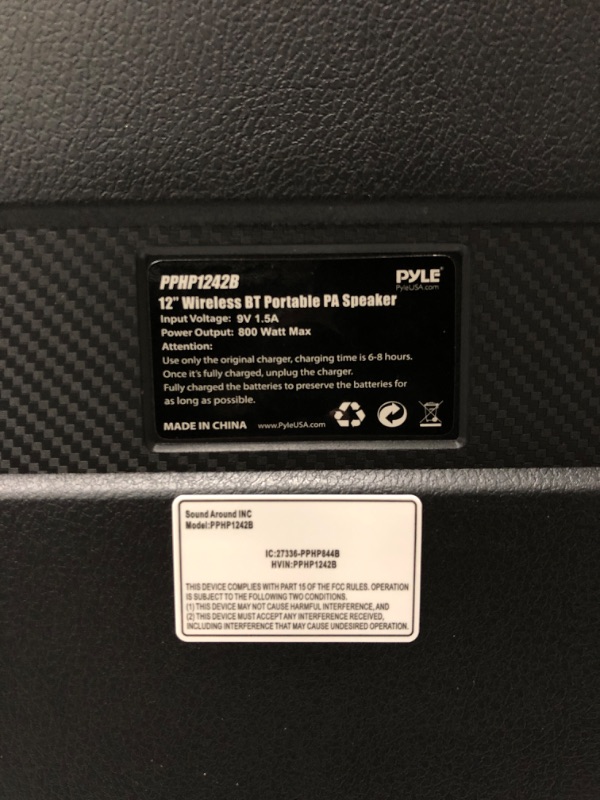 Photo 5 of Portable Bluetooth PA Speaker System - 800W Rechargeable Outdoor Bluetooth Speaker Portable PA System, Pyle PPHP1242B & Pro Includes 15ft XLR Cable to 1/4''Audio Connection, Connector, Black (PDMIC58) 12 in Speaker System + 15ft XLR Cable (tested) 