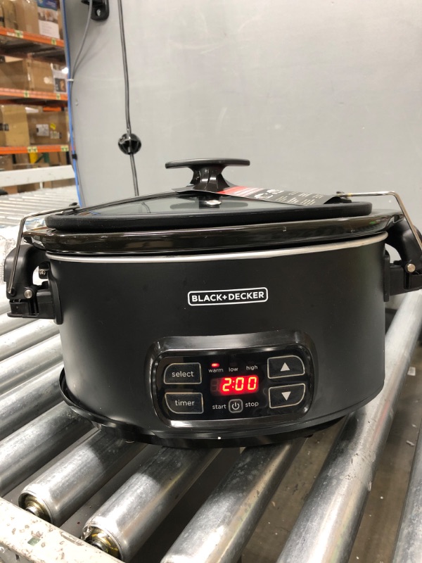 Photo 2 of BLACK+DECKER 7-Quart Digital Slow Cooker with Chalkboard Surface, Slate, SCD4007 (tested)