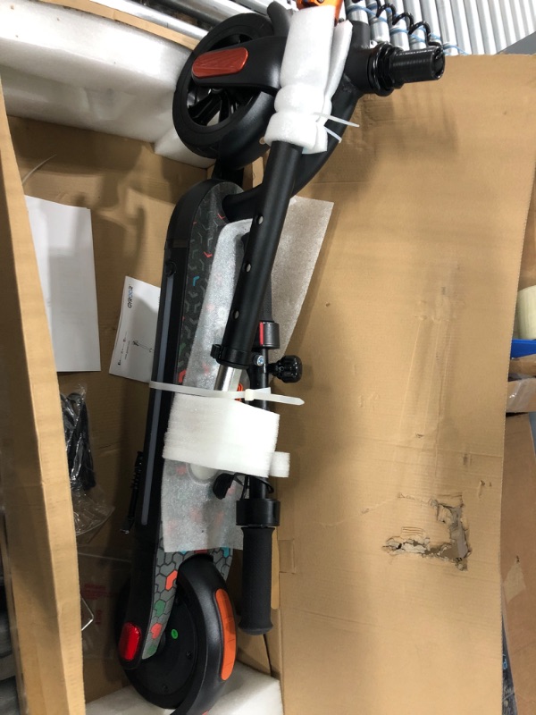 Photo 1 of Gyroor Kids Electric Scooter, with 200W Motor & LED Visible Display, Colorful Lights, Adjustable Speed and Height, 10 Mph & 10 Miles Range Electric Scooter, Electric Scooter for Kids Ages 8-12 Orange