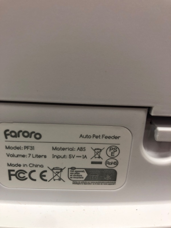 Photo 2 of ***TESTED WORKING*** Automatic Cat Feeder, Faroro Dog Food Dispenser for Small Pets with Distribution Alarms, Portion Control, Voice Recorder and Programmable Timer for up to 4 Meals per Day