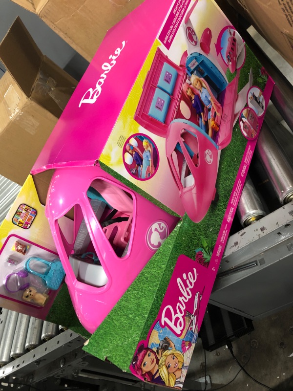 Photo 2 of Barbie Dreamplane Airplane Toys Playset with 15+ Accessories Including Puppy, Snack Cart, Reclining Seats and More Standard