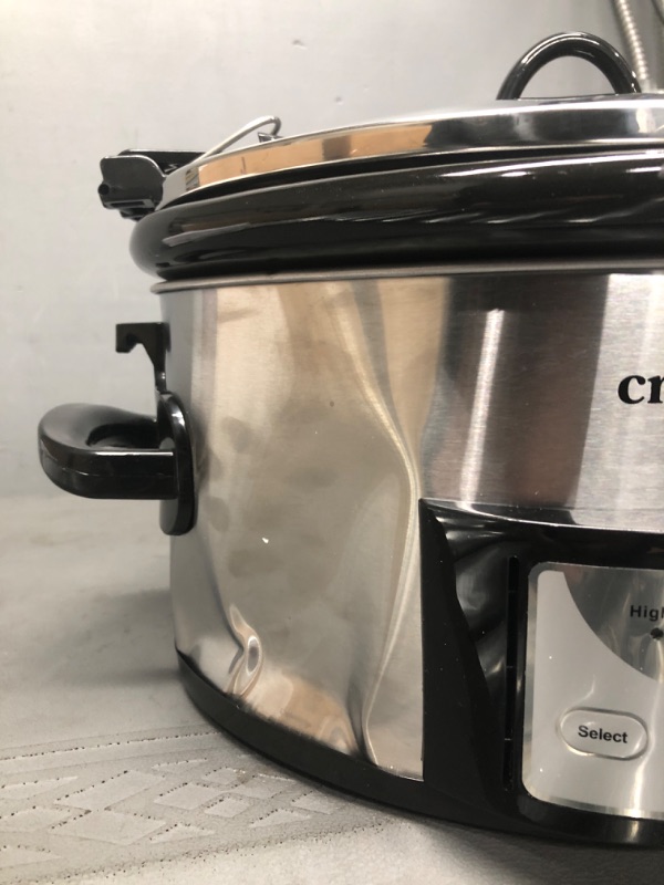 Photo 3 of (See photo for damage) Crock-Pot SCCPVL610-S-A 6-Quart Cook & Carry Programmable Slow Cooker with Digital Timer, Stainless Steel (Tested) 