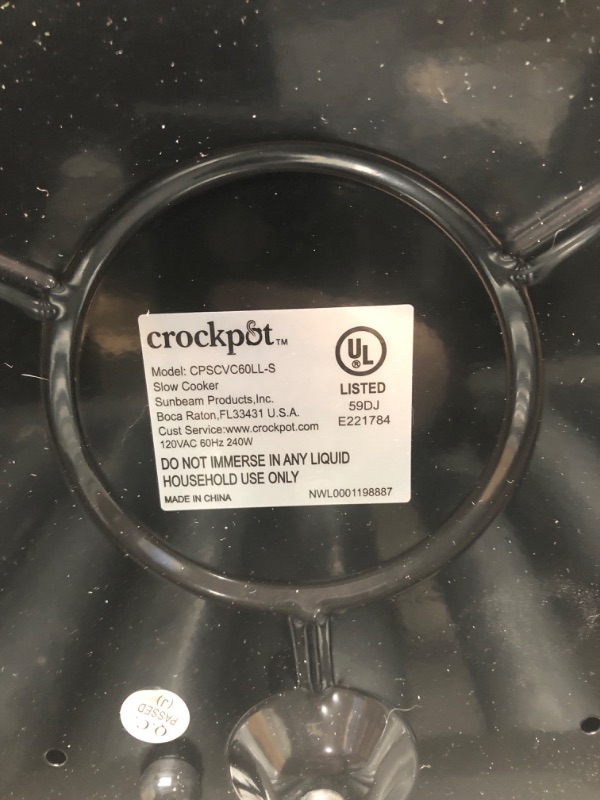 Photo 1 of (See photo for damage) Crock-Pot SCCPVL610-S-A 6-Quart Cook & Carry Programmable Slow Cooker with Digital Timer, Stainless Steel (Tested) 