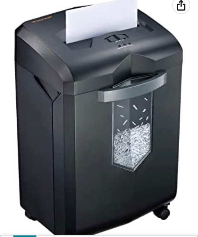 Photo 1 of Bonsaii Paper Shredder, 18-Sheet 60-Minutes Paper Shredder for Office Heavy Duty Cross-Cut Shredder with 6 Gallon Pullout Basket & 4 Casters, Anti-Jam High Security Mail Shredder for Home Use(C149-C)