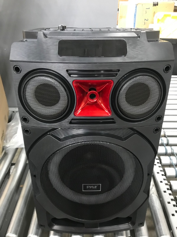 Photo 3 of ***SEE NOTES*** Portable Bluetooth PA Speaker System - 800W 10” Rechargeable Speaker, TWS, Party Light, LED Display, FM/AUX/MP3/USB/SD, Wheels - Wireless Mic, Remote Control, Tablet Holder Included - Pyle PHP210DJT
