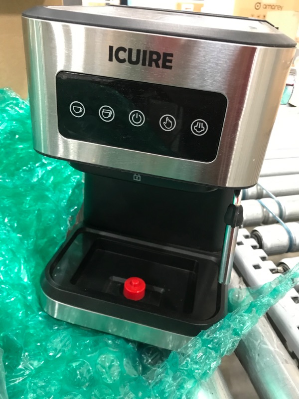 Photo 2 of ICUIRE Espresso Machine 20 Bar Compact Espresso Coffee Machine with Milk Frother Digital Touch Panel 37 Oz Removable Water Tank for Espresso Make
