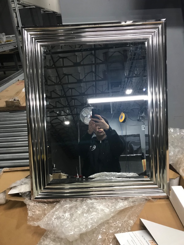 Photo 2 of ***EDGE OF FRAME IS DAMAGED SEE PHOTO***
Kenroy Home 60320 Lyonesse Mirror with Chrome Finish, Coastal Style, 30" Height, 24" Width, 1" Depth
